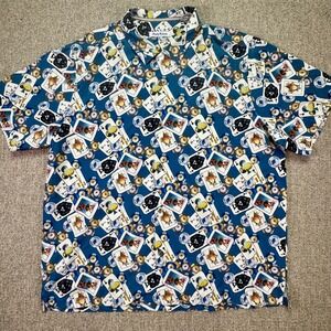 Tommy Bahama Full House Silk Camp Shirt XXL Playing Cards Hula Girl Aloha NWOT